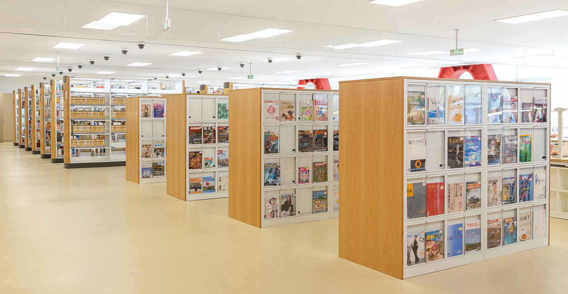 圣奧辦公家具為溫嶺圖書館設(shè)計的定制書柜